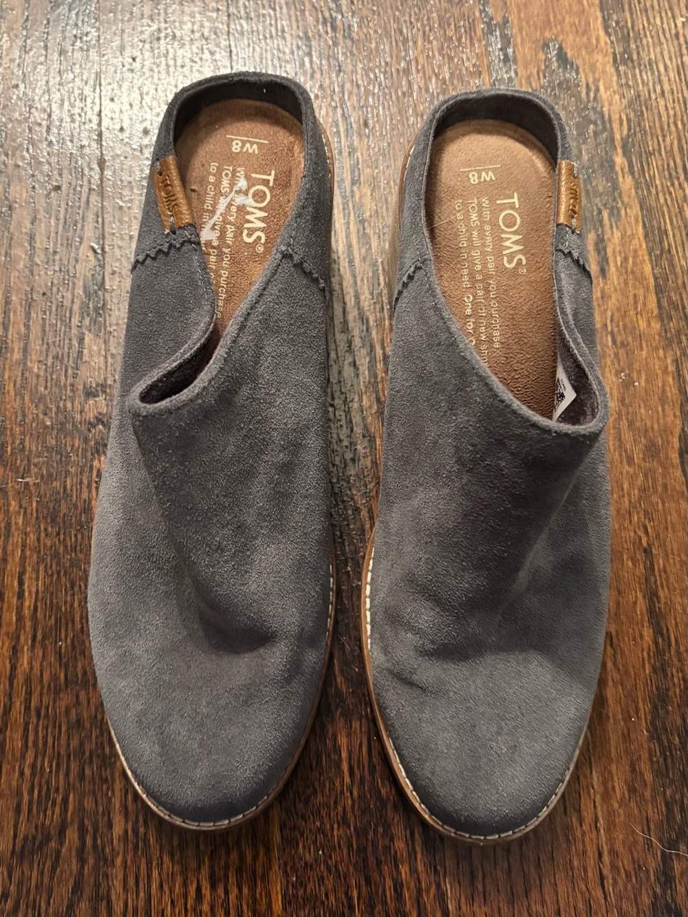 Toms Gray Suede Slip-On Mules